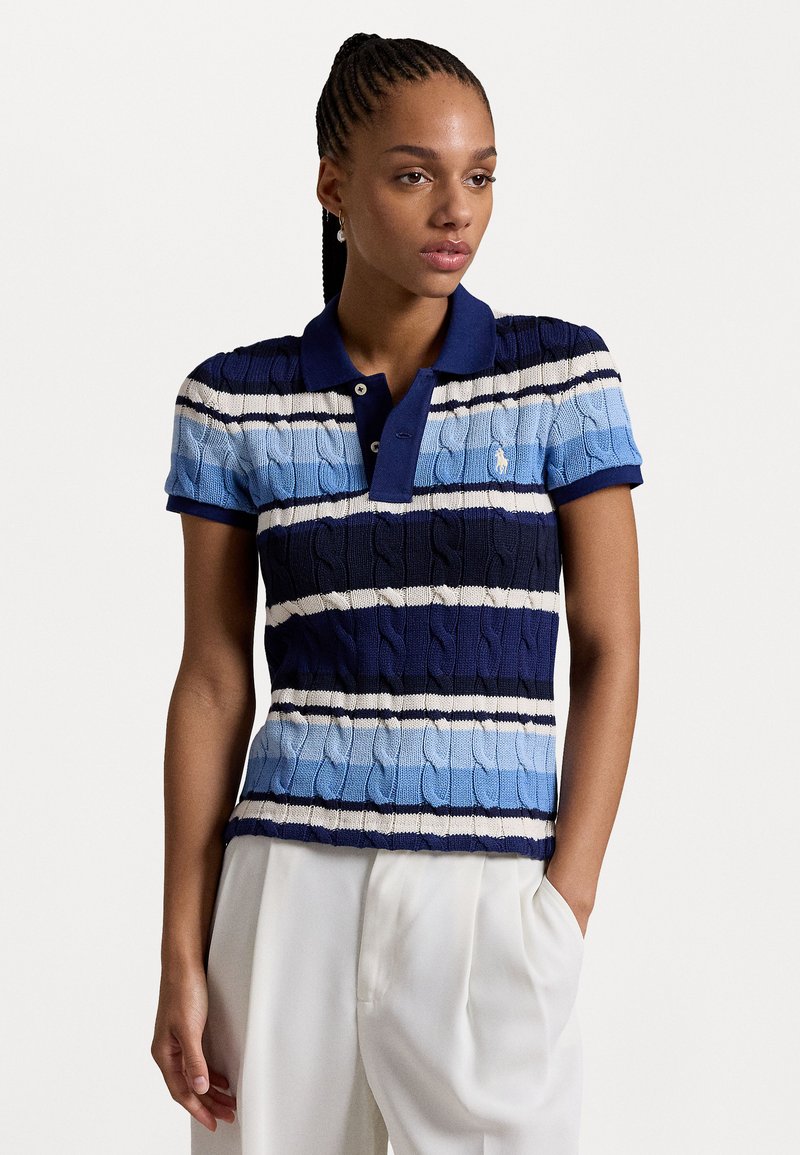 Polo Ralph Lauren - COTTON SHORT SLEEVE POLO SHIRT - Pikeepaita - blue multi stripe, Suurenna