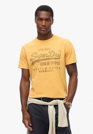 Superdry & Co CLASSIC HERITAGE - T-shirt print - amber yellow marl