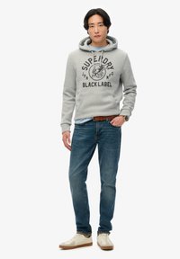 Superdry & Co LABEL - Hoodie - grey marl