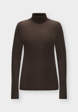 Marc O'Polo, T-SHIRT, LONGSLEEVE, HIGH NECK, RIB - Langarmshirt - burnt coffee