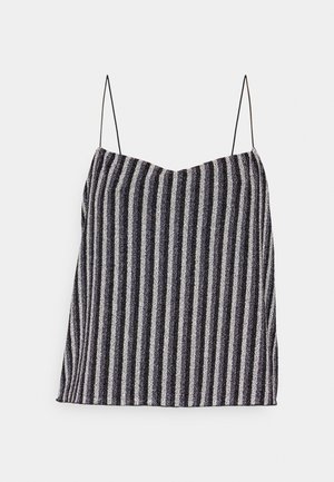 Mads Nørgaard JERSEY SIMO  - Top - glitter stripe/ silver