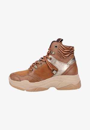 s.Oliver Lace-up ankle boots - dark cognac