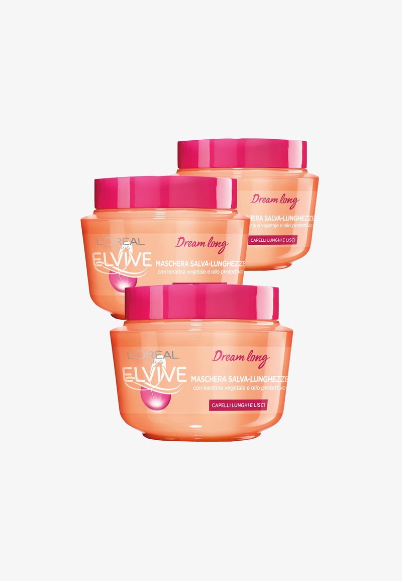L'Oréal Paris - ELVIVE DREAM LONG MASCHERA CAPELLI, EFFETTO SALVA-LUNGHEZZA, PER CAPELLI LUNGHI E DANNEGGIATI, 300 ML - 3 PACK - Maschera per capelli, Ingrandire