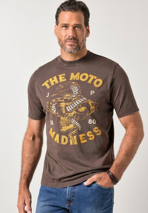 HALF SLEEVE VINTAGE LOOK CHEST - T-shirt con stampa - dark brown