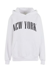 NEW YORK FLUFFY HOODY - Felpa con cappuccio - white