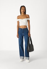 Abercrombie & Fitch HEM 90S  RELAXED  - Jean boyfriend - dark blue denim