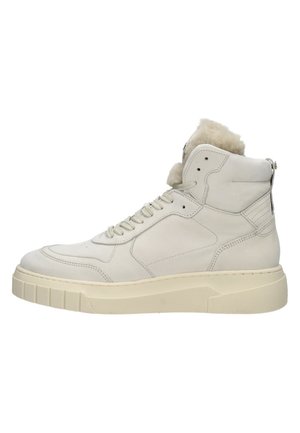 HOOG - Enkellaarsjes met plateauzool - beige