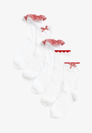 5 PACK - Strumpor - white/red