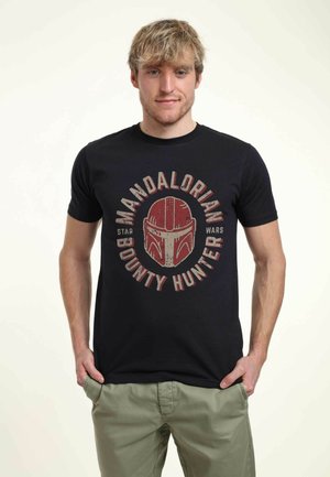STAR WARS MANDALORIAN LONE WOLF UNISEX - Print T-shirt - navy blue
