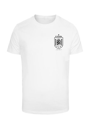 T-shirt bianca in cotone con logo a scudo nero recante la scritta "ESPAÑA" e "2024" sul petto. Collo tondo e maniche corte.