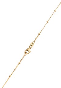 Goldfarbener Kettenarmband mit einem Karabinerverschluss, zarten Gliedern und kleinen runden Akzenten, die gleichmäßig entlang der Kette verteilt sind.
