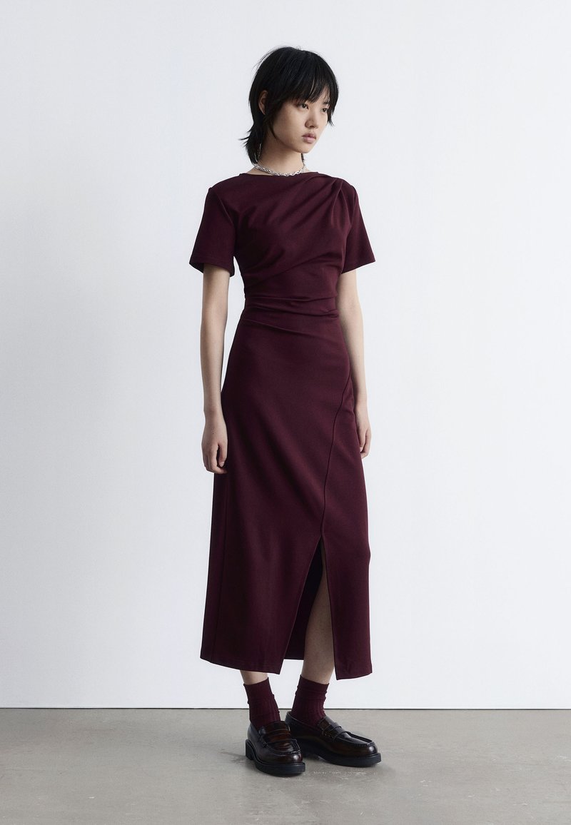 dot midi dress Beige Tulle Polka Dot Midi Dress - All Dresses