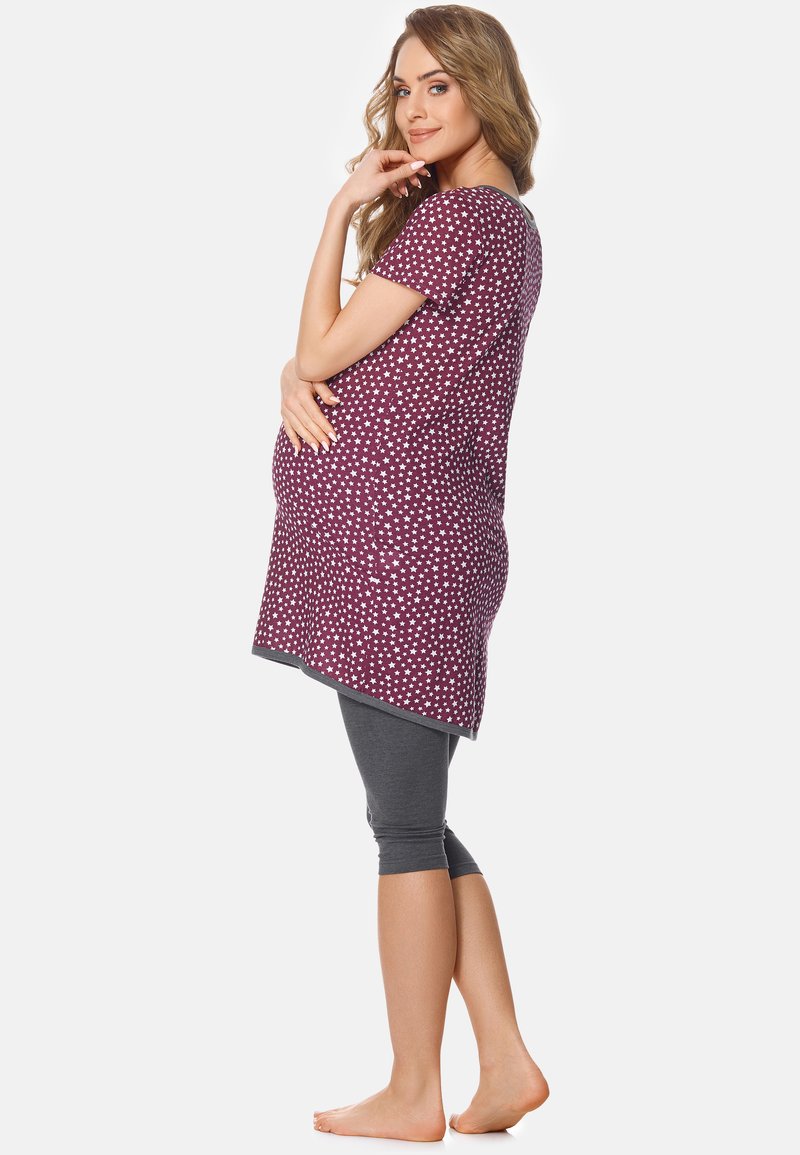 Damen Nachthemden | BeMammy Pyjama wine/stars/graphite/bordeaux - AG92770 Damen Nachthemden | BeMammy Pyjama wine/stars/graphite/bordeaux - AG92770