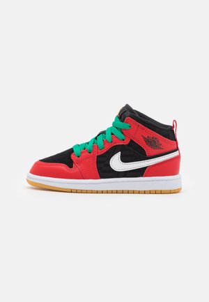 1 MID SE UNISEX - Basketbalschoenen - black/fire red/white/malachite