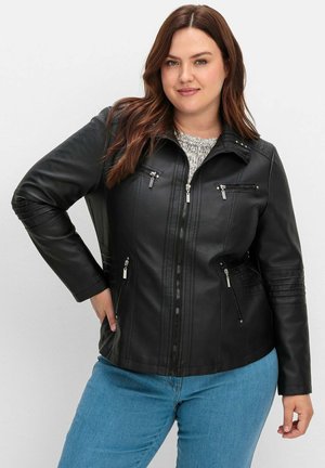 Sheego, Kunstlederjacke - schwarz