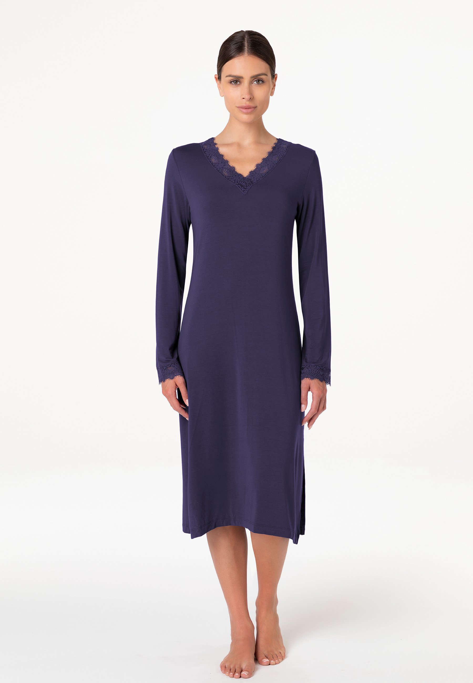 SHEIN Clasi Camicia Da Donna A Maniche Lunghe A Righe Blu E Nere Con Colletto E Decorazione Con Fiocco | SHEIN ALIA