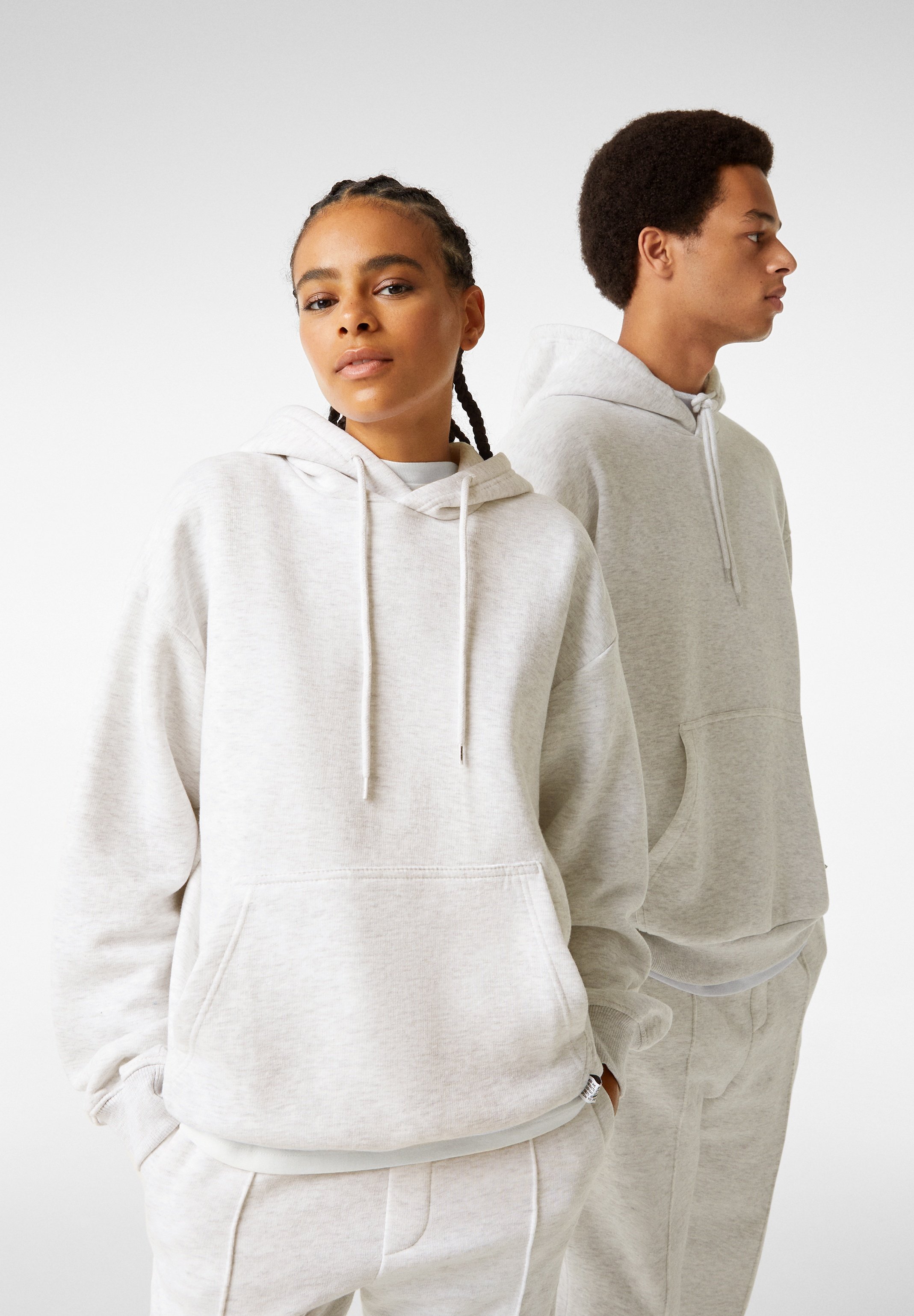 Bershka Hoodie - mottled grey - Zalando.ie