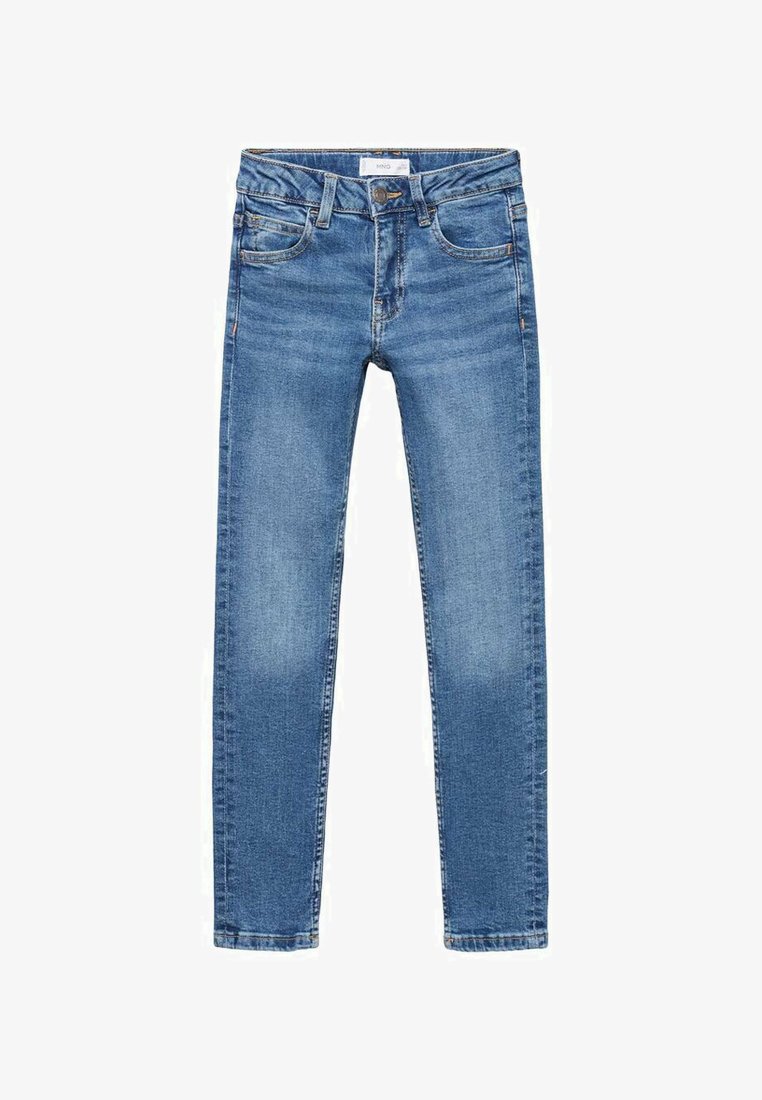 Svijetloplave traperice slim fit kroja. Imaju pet džepova, zatvaranje na zip i dekorativnu šav. Glatka tekstura, minimalno izblijeđene.