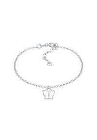 Silverfärgad kedjebracc bracelet med en fjärilsberlock. Delikata länkar med en polerad yta, justerbar med en lås.