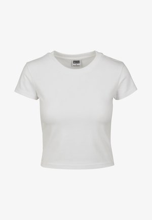 STRETCH JERSEY CROPPED TEE - Paprasti marškinėliai - white