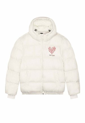 SWEETHEART EMBROIDERY UNISEX PUFFER - Winterjas - off-white