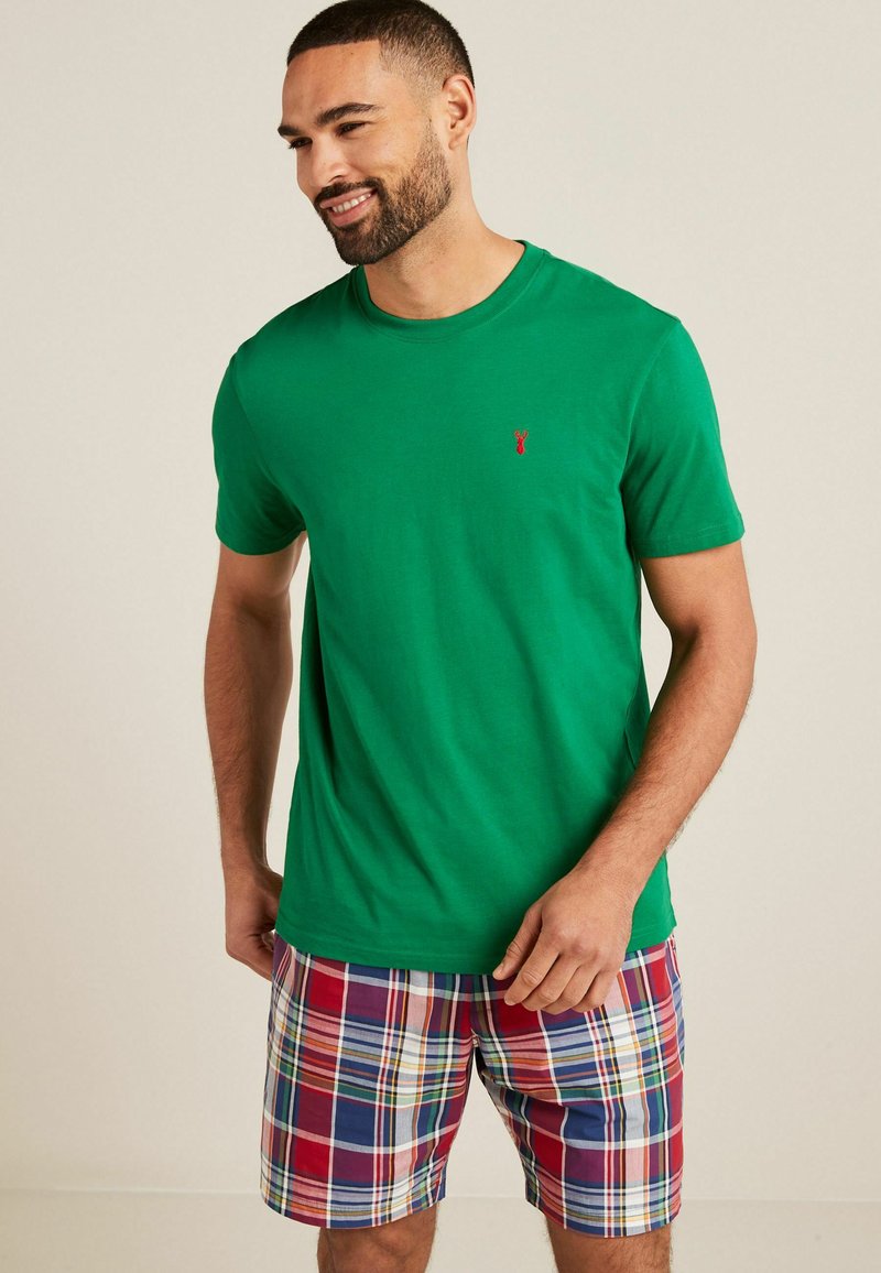 next-lightweight-short-pyjama-set-pyjama-green-pink-check-vert