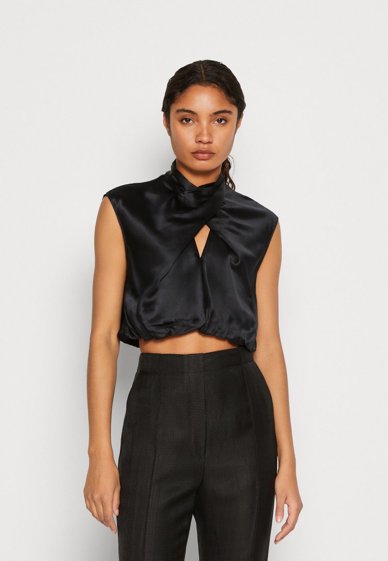 Banana Republic TWIST NECK CAP SLEEVE Blouse black Zalando.de