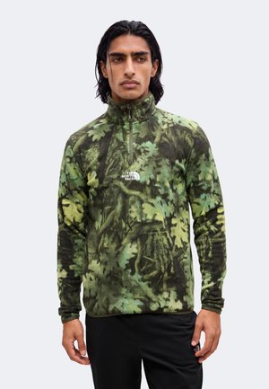 The North Face, NOVELTY LOGO GLACIER 1/4 ZIP PRINT - Φλις πουλόβερ - new taupe green