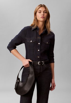 Calvin Klein, ASYM BUCKLE SHOULDER BAG - Τσάντα χειρός - black
