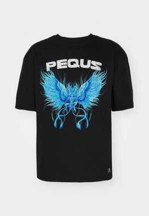 PEQUS GRAPHIC UNISEX - Nyomott mintás póló - black