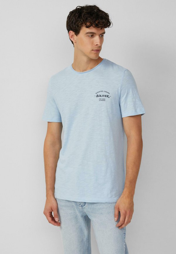 MIT ROLLKANTE UND FRONTPRINT - T-Shirt basic - hellblau