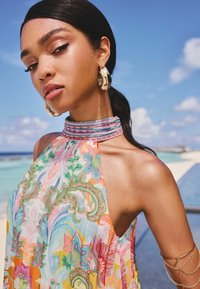 Lipsy REGULAR FIT - PRINTED HALTER NECK - Blůza - orange