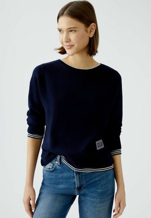 LEEZA - Strickpullover - dark blue white