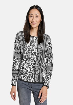 RUNDHALS MIT PAISLEY MUSTER ORGANIC CO - Sweatshirt - schwarz/ecru/weiss patch