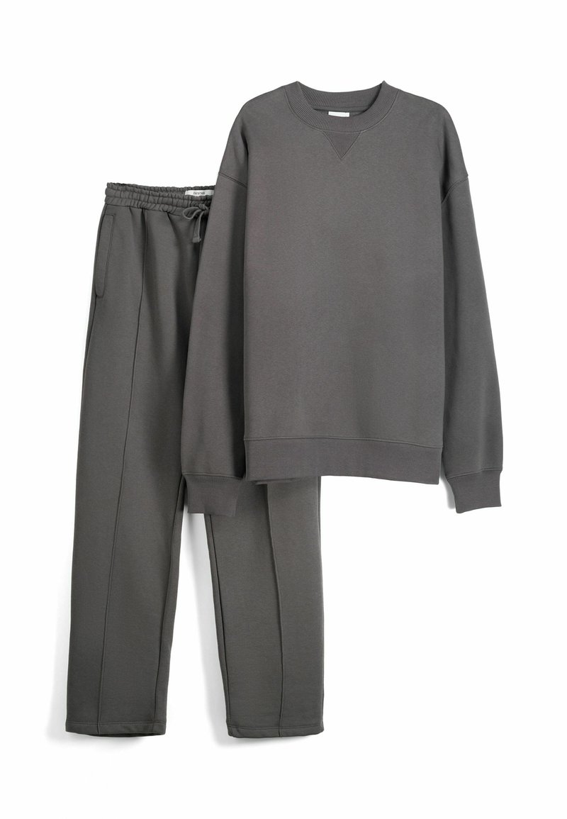 Bershka PLUSH WIDE-LEG AND SET 07427111 - Trainingsanzug - grey 