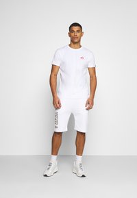 Alpha Industries BACK - Majica kratkih rukava s printom - white/red