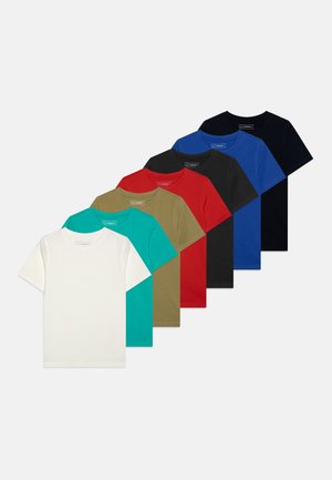 BASIC TEE 7 PACK - T-shirts basic - dark blue/red/olive