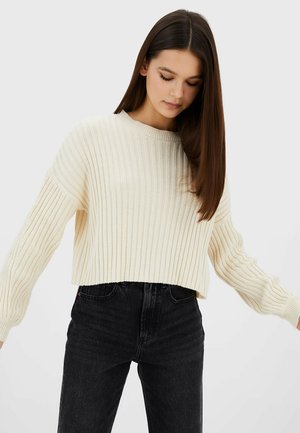 MIT PUFFÄRMELN - Svetr - mottled beige