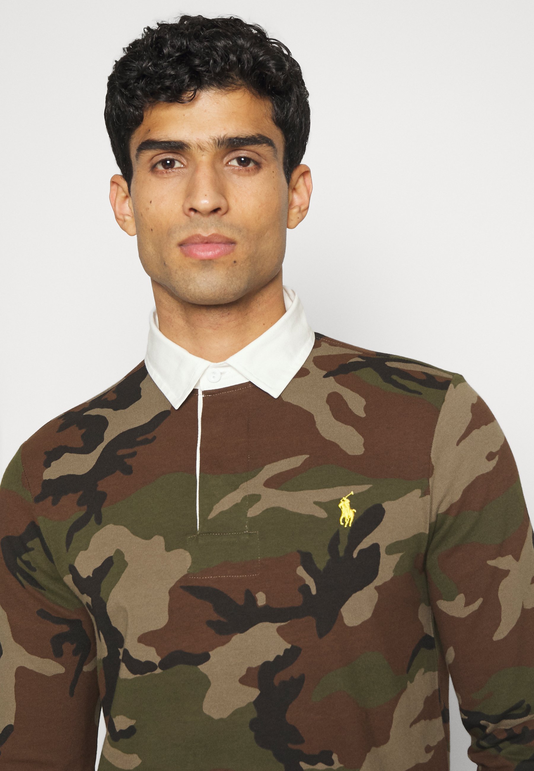 long sleeve camo polo shirt