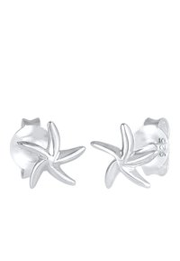 Ohrstecker aus Sterlingsilber in Form von Seesternen, mit polierten Oberflächen und einem schlichten, dreidimensionalen Design.