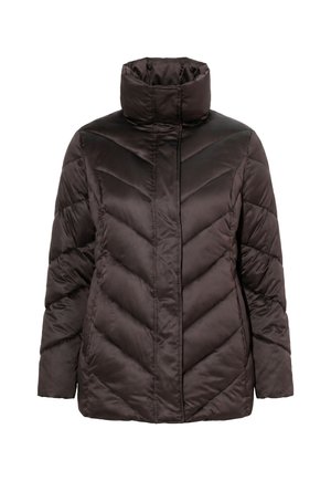 Ulla Popken, HYPRAR CHEVRON QUILTED WINDBREAKER JACKET - Winterjas - pine brown
