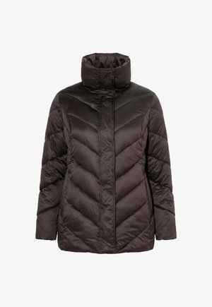 Ulla Popken, HYPRAR CHEVRON QUILTED WINDBREAKER JACKET - Winterjas - pine brown