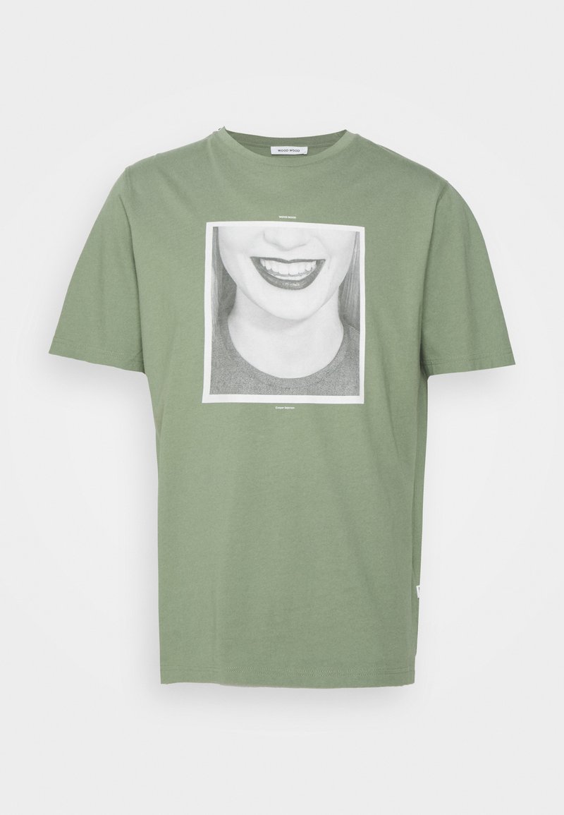WOOD WOOD SAMI SMILE - T-shirt estampada - light green