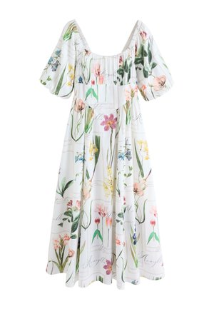 Next, REGULAR FIT - PUFF SLEEVE MIDI  - Robe de jour - white floral
