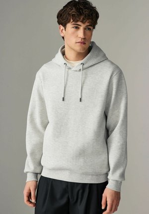 REGULAR FIT - LINEAR TEXTURE - Hættetrøje - grey marl
