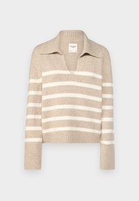 Abercrombie & Fitch DUKE TEXTURAL NOTCH NECK - Jersey de punto - cobblestone