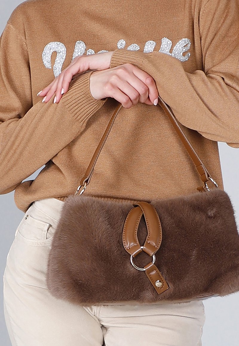 Petit Sac à Main Rampage Marron Simili-cuir Et Fausse Fourrure - Avec Porte-monnaie, Occasion, Style Hobo