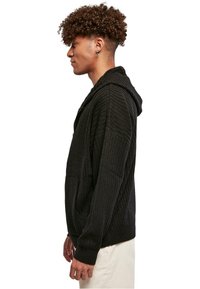 Urban Classics KNITTED ZIP HOODY - Adīta jaka - black