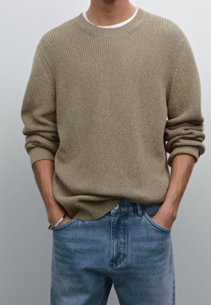 Massimo Dutti Strickpullover - khaki