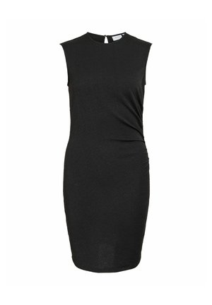 VILA, MINIKLEID VIDANNI ÄRMELLOSES - Etui-jurk - black